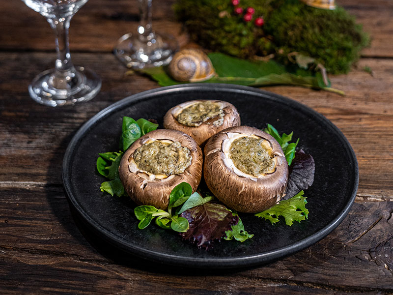Champignons farcis à l’escargot